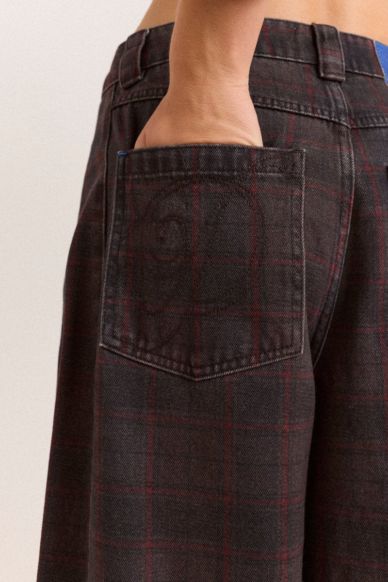 Jeans Erika Sirius Check Damson Madder - Ex-voto