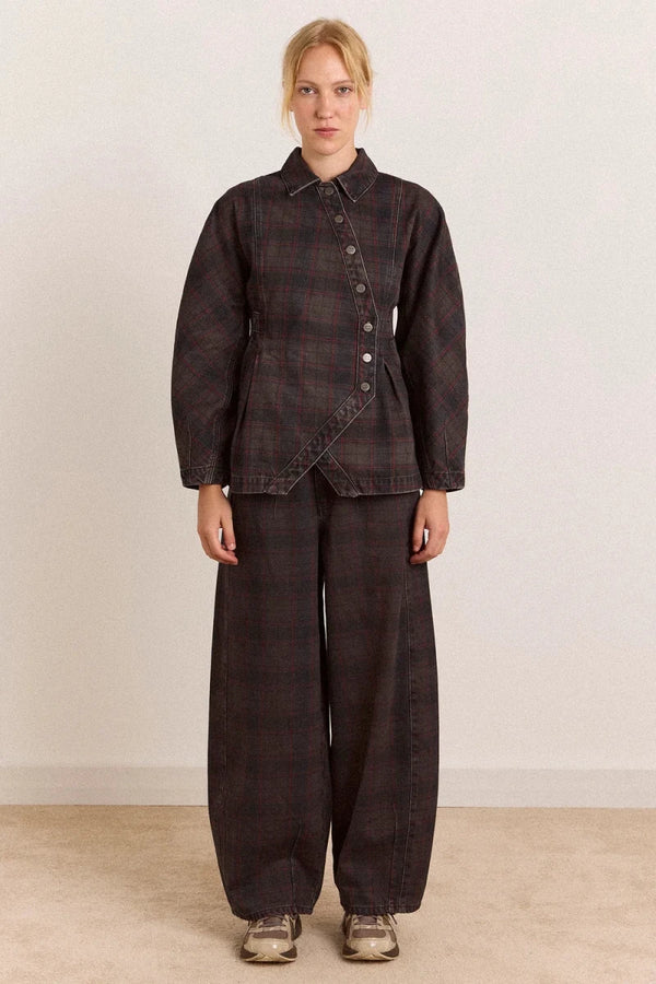Jeans Erika Sirius Check Damson Madder - Ex-voto
