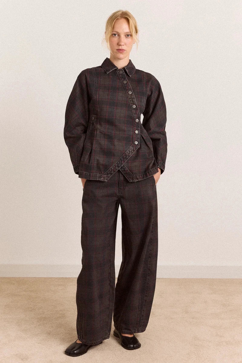 Jeans Erika Sirius Check Damson Madder - Ex-voto