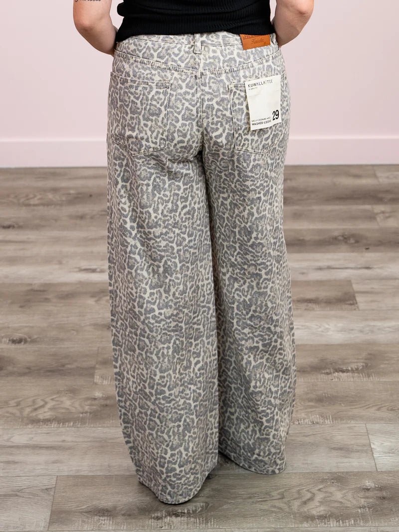 Jeans Jambe Large Shelly Kuwalla Léopard - Ex - voto