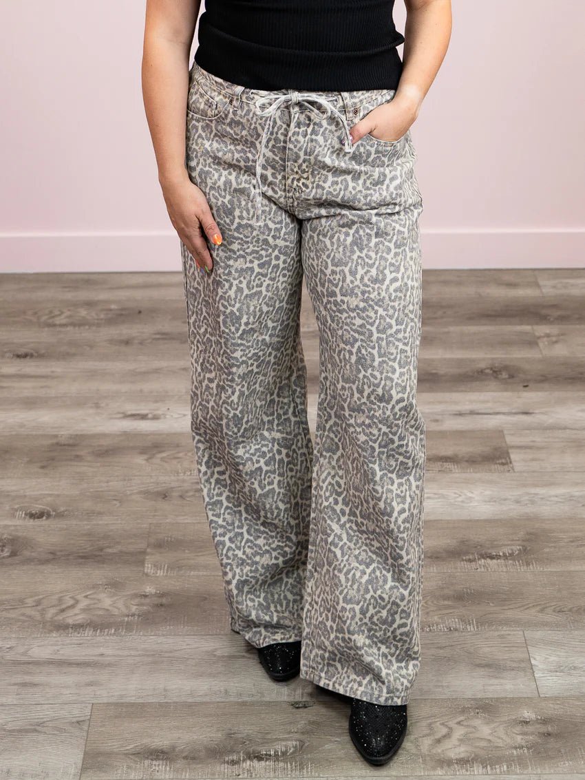 Jeans Jambe Large Shelly Kuwalla Léopard - Ex - voto