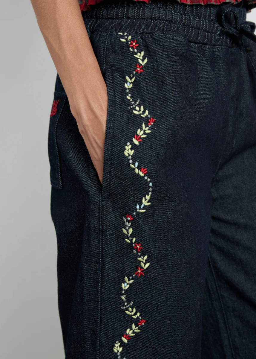 Jeans Rafe Broderies Damson Madder - Ex - voto