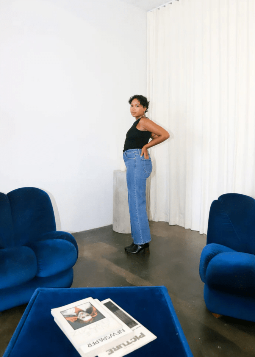 Jeans Taille Haute Droit Bleu Foncé JBD - Ex - voto