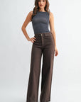 Jeans Taille Haute Jambe Large Brun JBD - Ex-voto