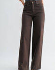 Jeans Taille Haute Jambe Large Brun JBD - Ex-voto
