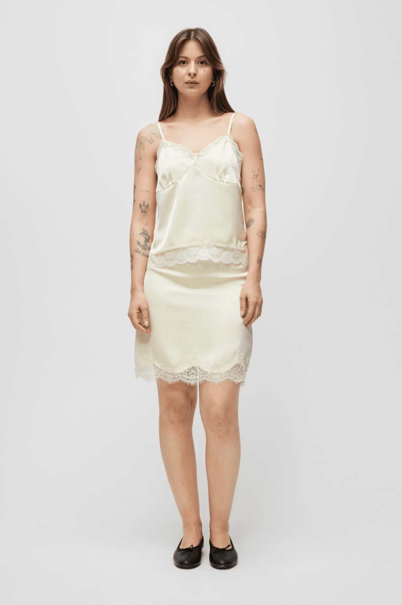 Jupe Ayla Dentelle Jaune et Crème Mod Ref - Ex - voto
