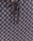Jupe Rida Gingham Bleu Gris Damson Madder - Ex-voto