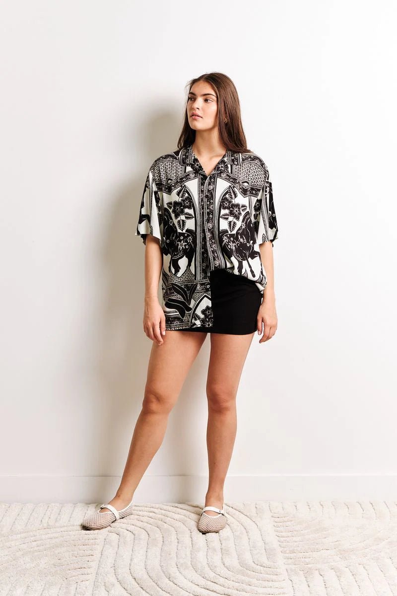 Jupe - short en Lin Elsa Noire Kuwalla - Ex - voto