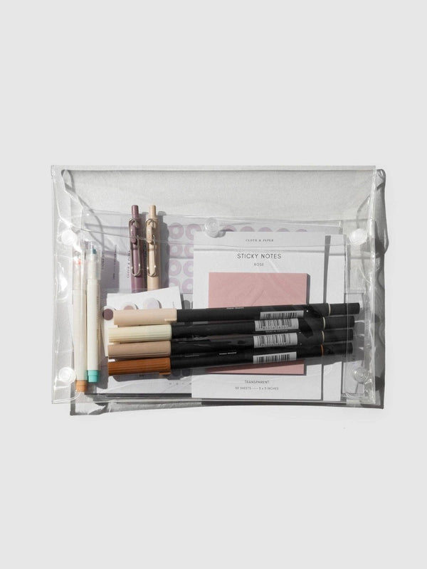 Large Pochette Transparente Cloth & Paper - Ex-voto
