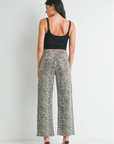 Just Black Denim Wide Leg Leopard Jeans