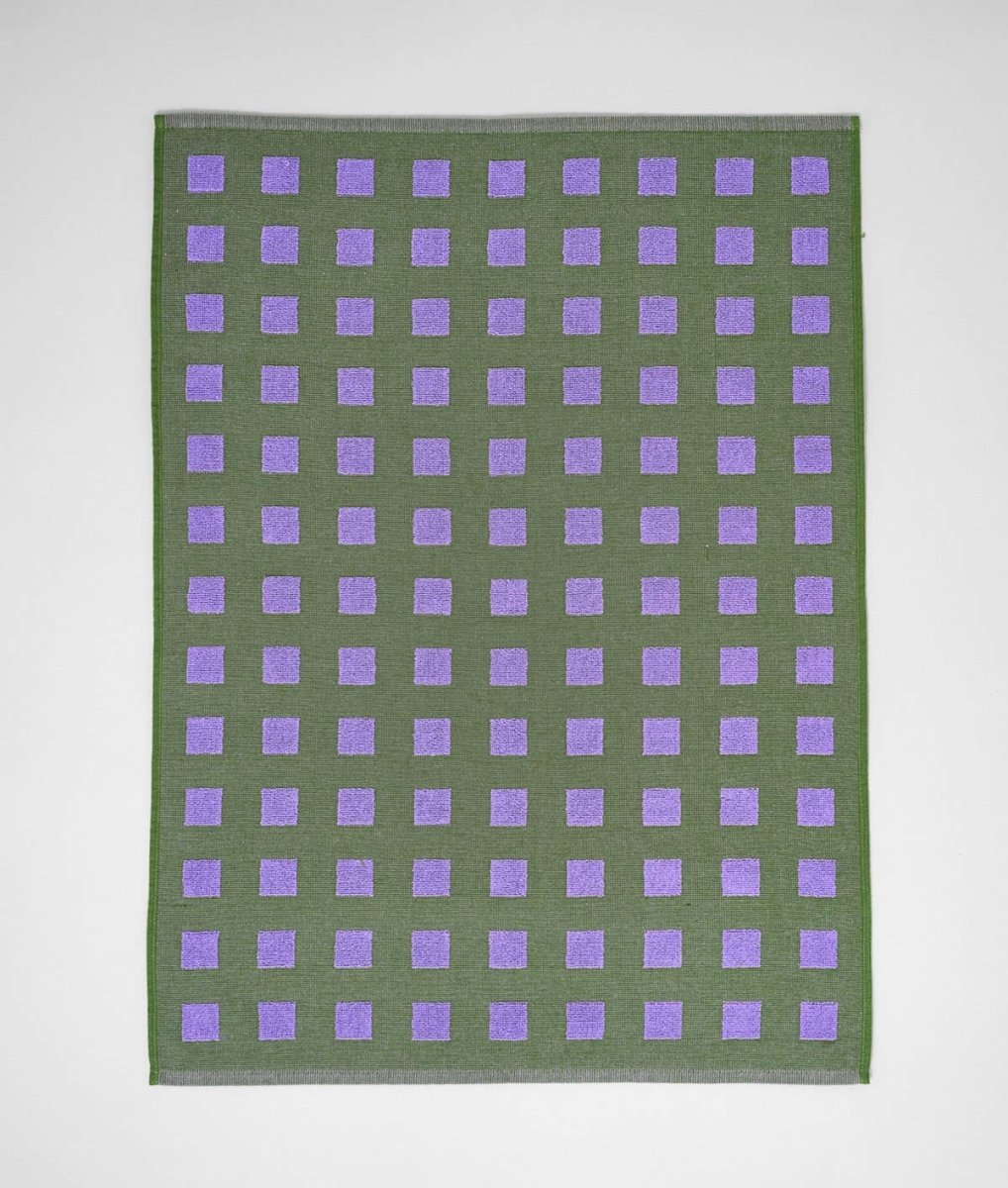 Linge Squares Olive et Lilas WRAP - Ex - voto