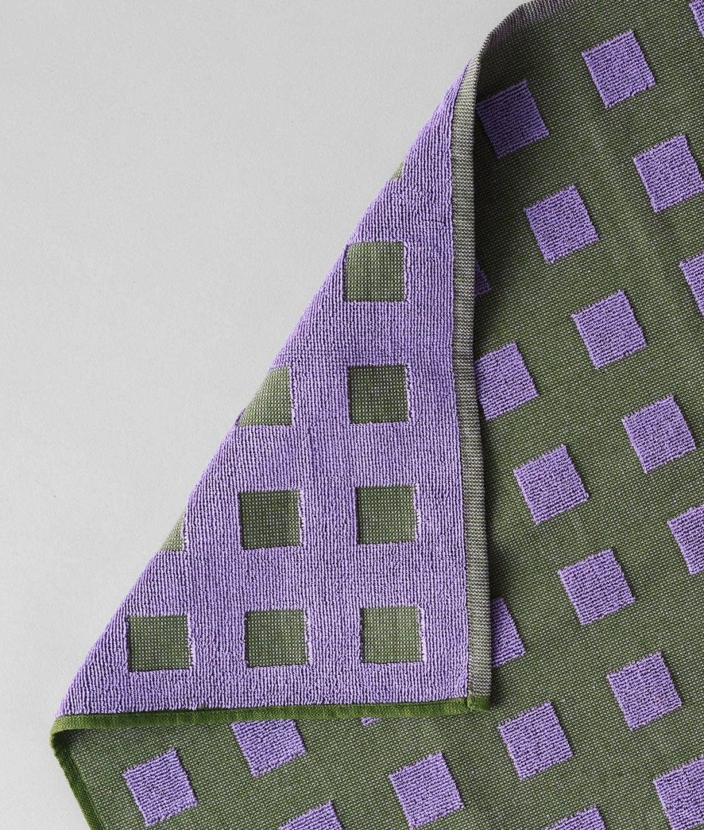 Linge Squares Olive et Lilas WRAP - Ex - voto