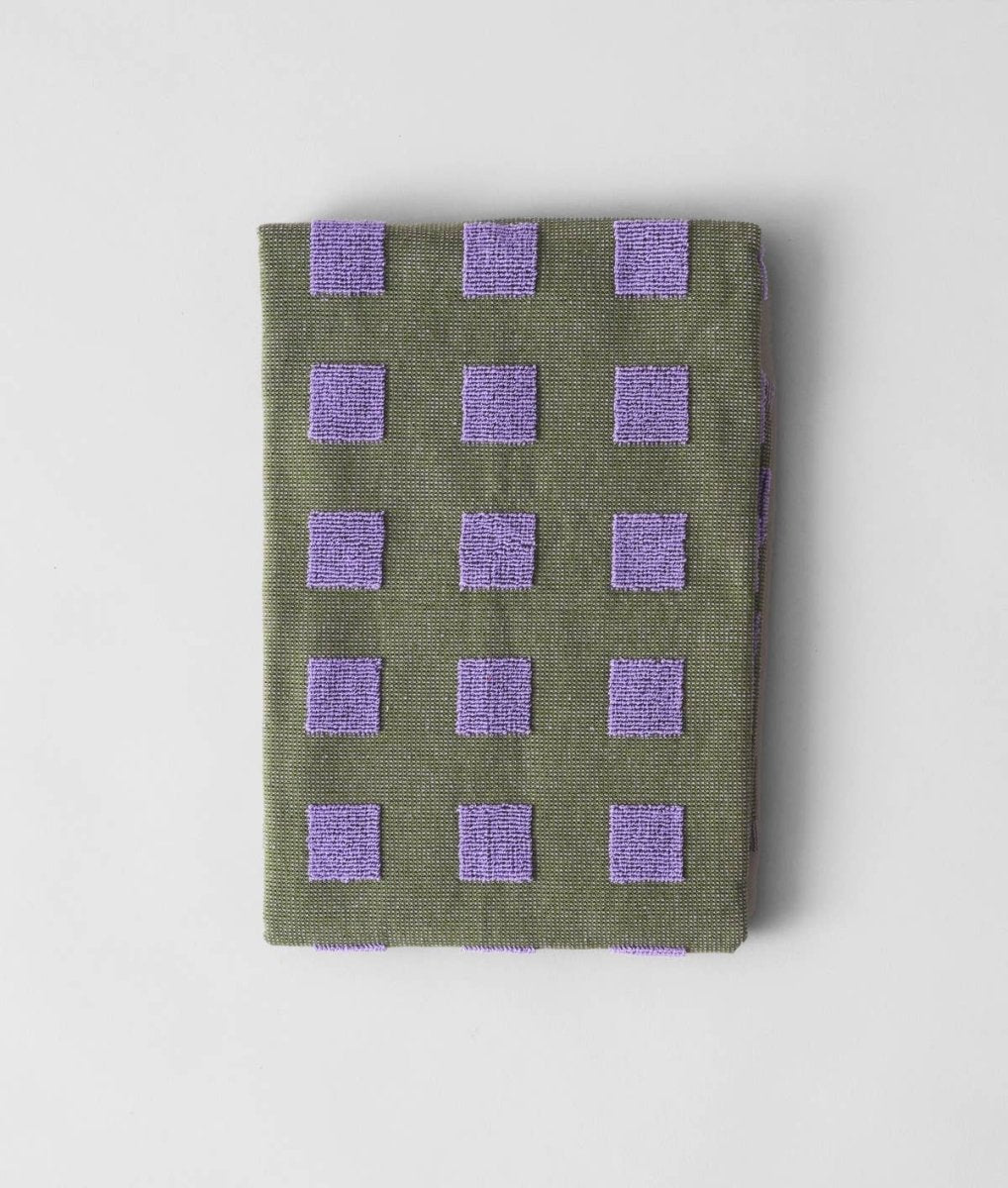 Linge Squares Olive et Lilas WRAP - Ex - voto