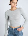 Damson Madder Grey Pointelle Lua Top 