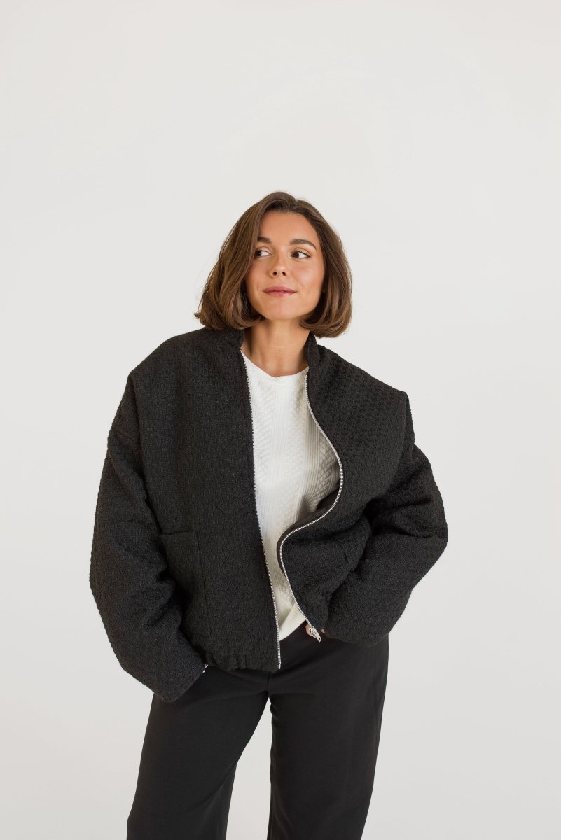 Manteau Bomber Angela Noir Dailystory SOLDE - Vente finale - Ex - voto