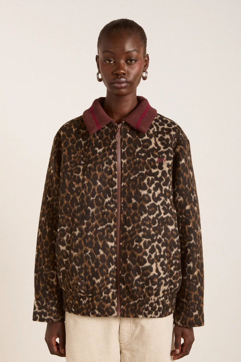 Manteau Bomber Pixie Damson Madder Léopard - Ex - voto