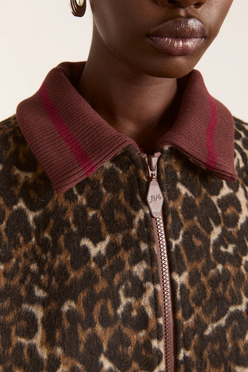 Manteau Bomber Pixie Damson Madder Léopard - Ex - voto