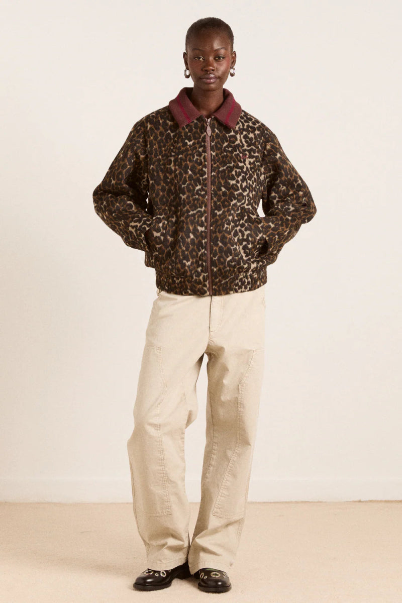 Manteau Bomber Pixie Damson Madder Léopard - Ex - voto