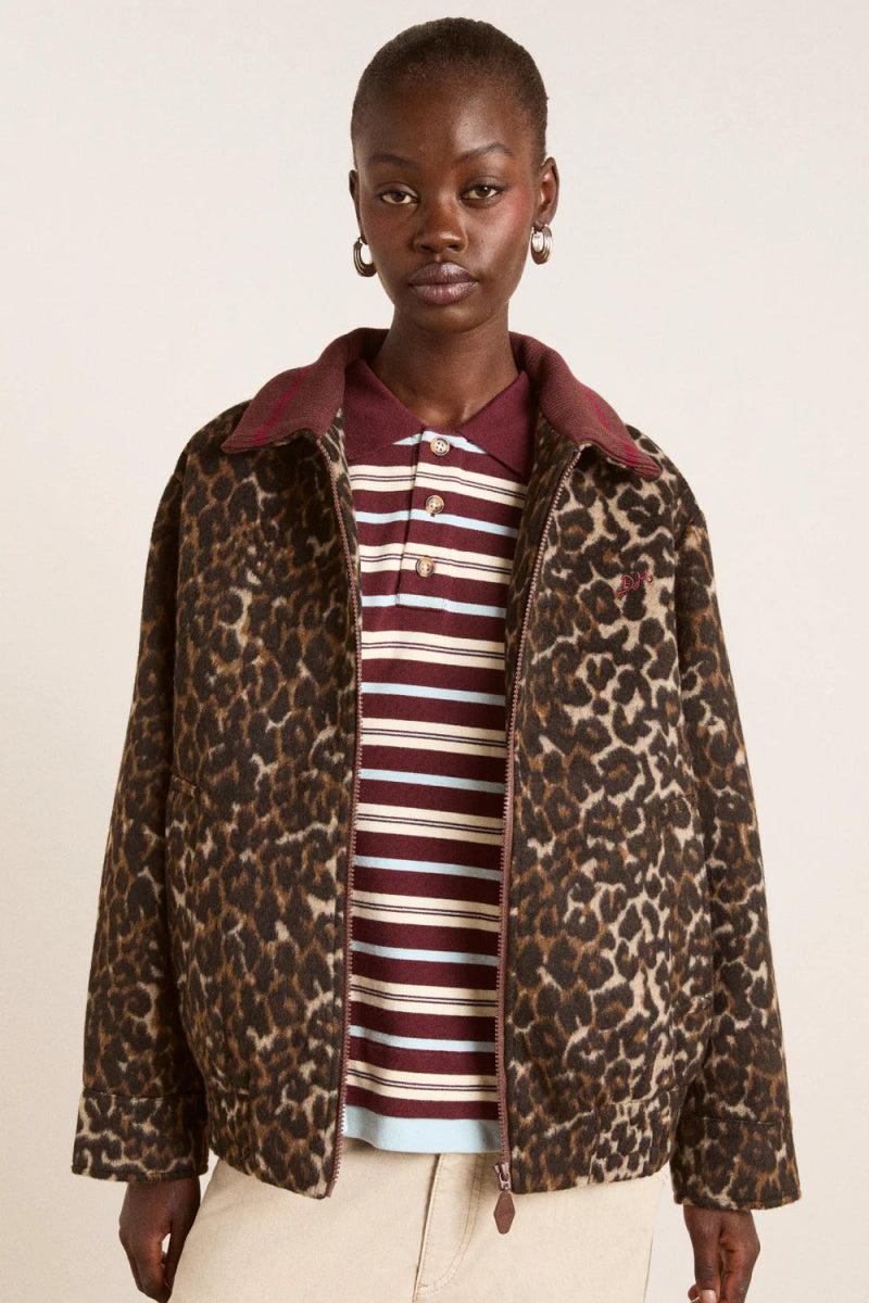 Manteau Bomber Pixie Damson Madder Léopard - Ex - voto