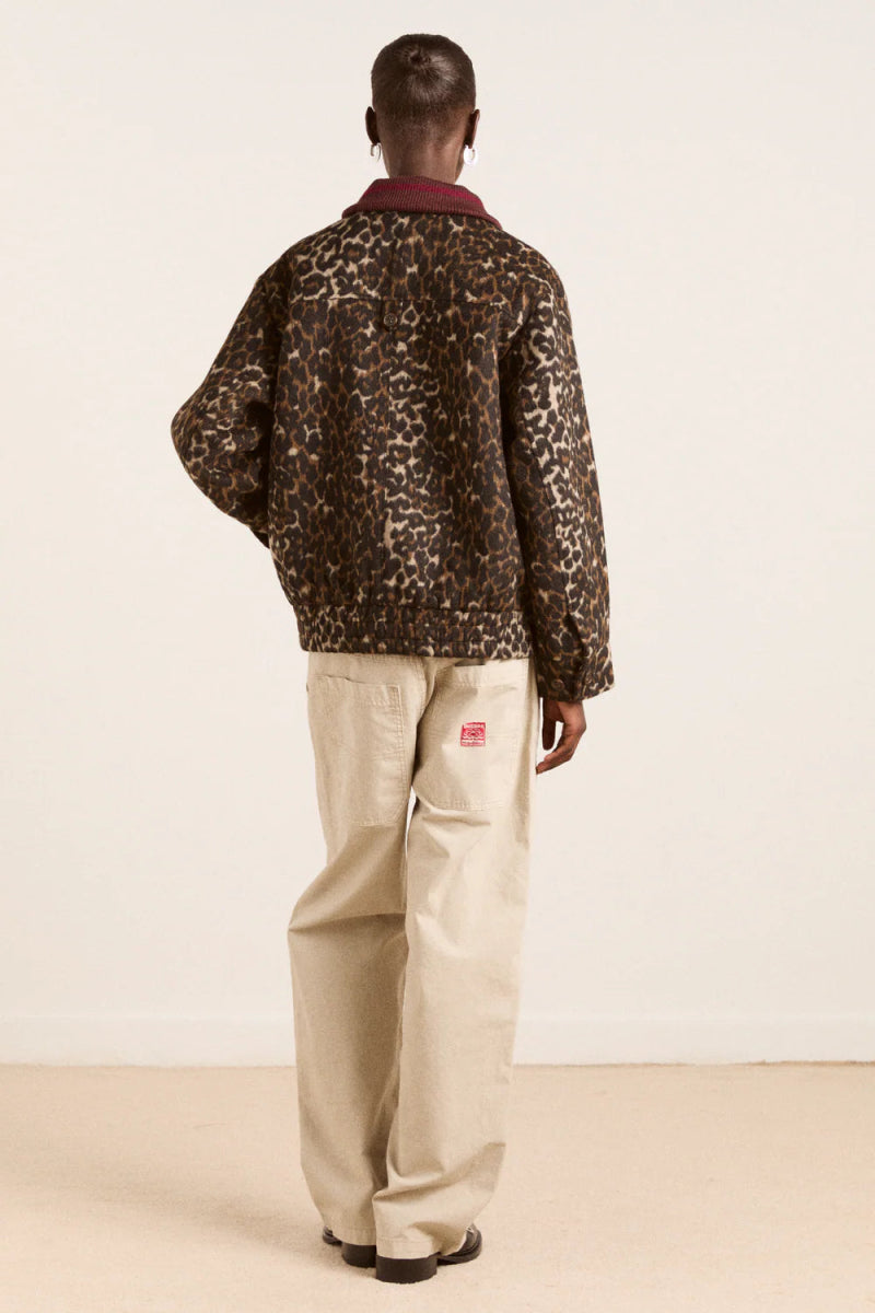 Manteau Bomber Pixie Damson Madder Léopard - Ex - voto