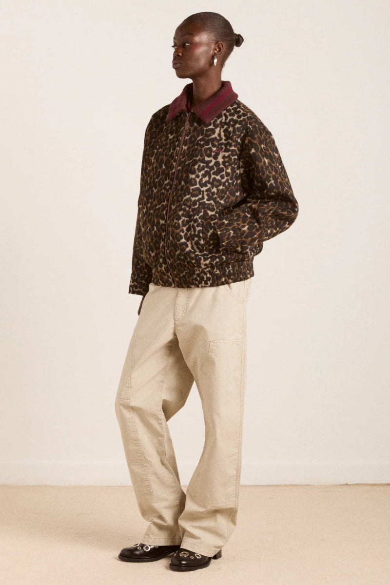 Manteau Bomber Pixie Damson Madder Léopard - Ex - voto