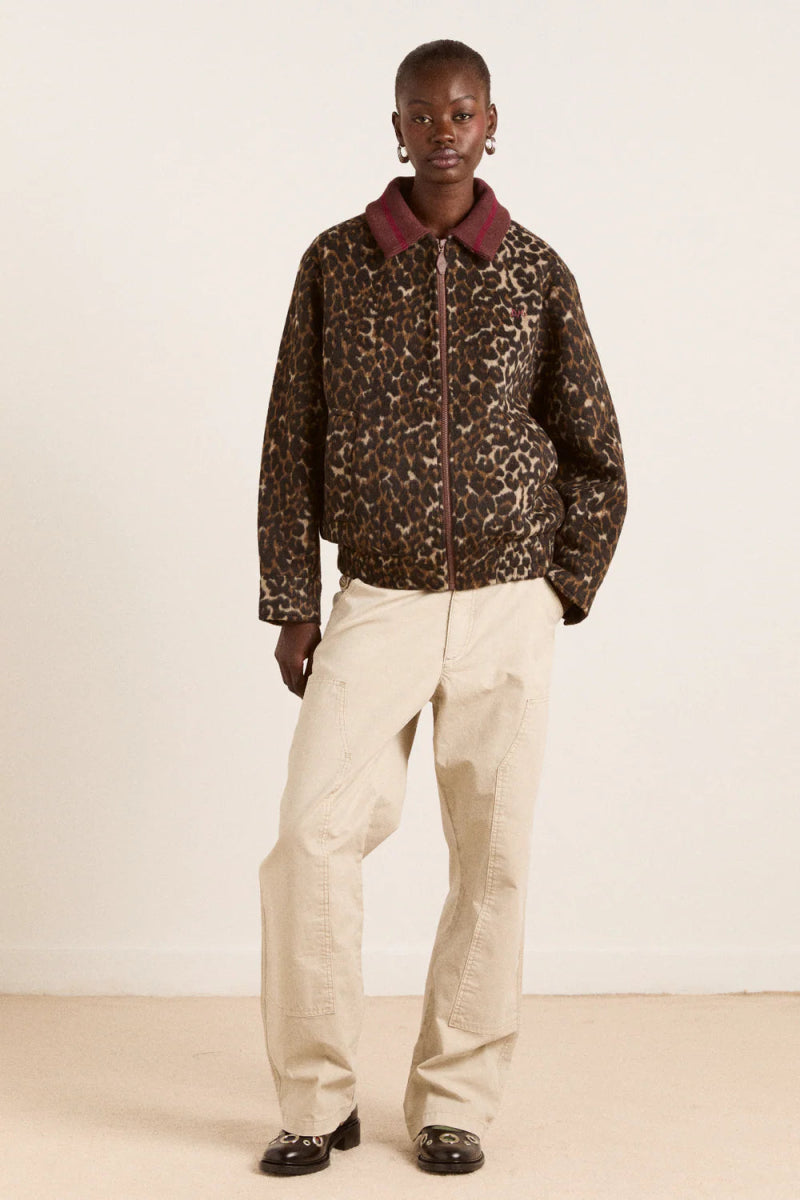 Manteau Bomber Pixie Damson Madder Léopard - Ex - voto