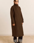 Manteau en Laine Agnès Chocolat Damson Madder - Ex-voto