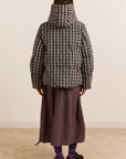 Manteau Puffer avec Capuchon Pearl Lyra Check Damson Madder - Ex-voto