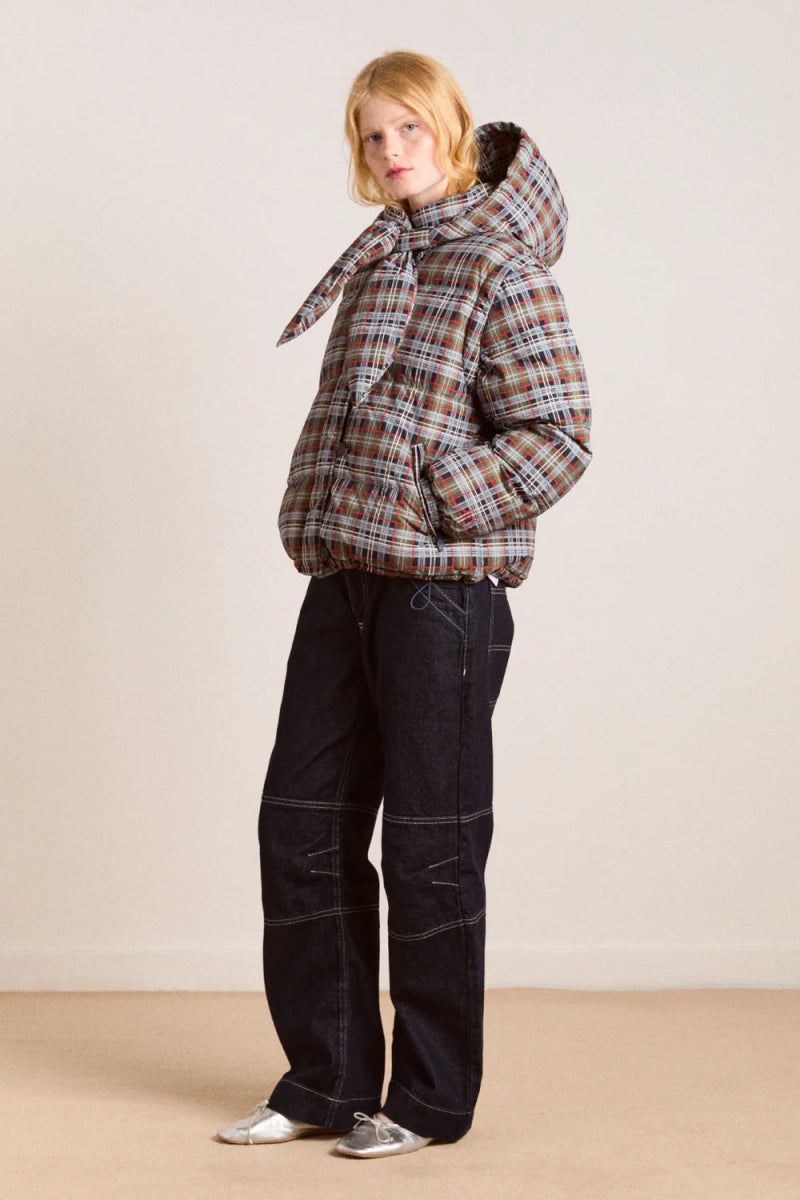 Manteau Puffer Pearl Damson Madder Carreaux - Ex - voto