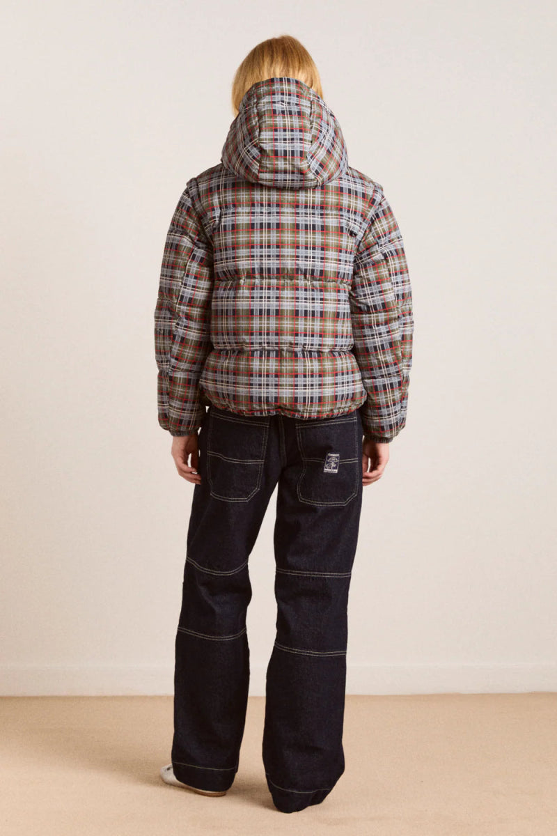 Manteau Puffer Pearl Damson Madder Carreaux - Ex - voto