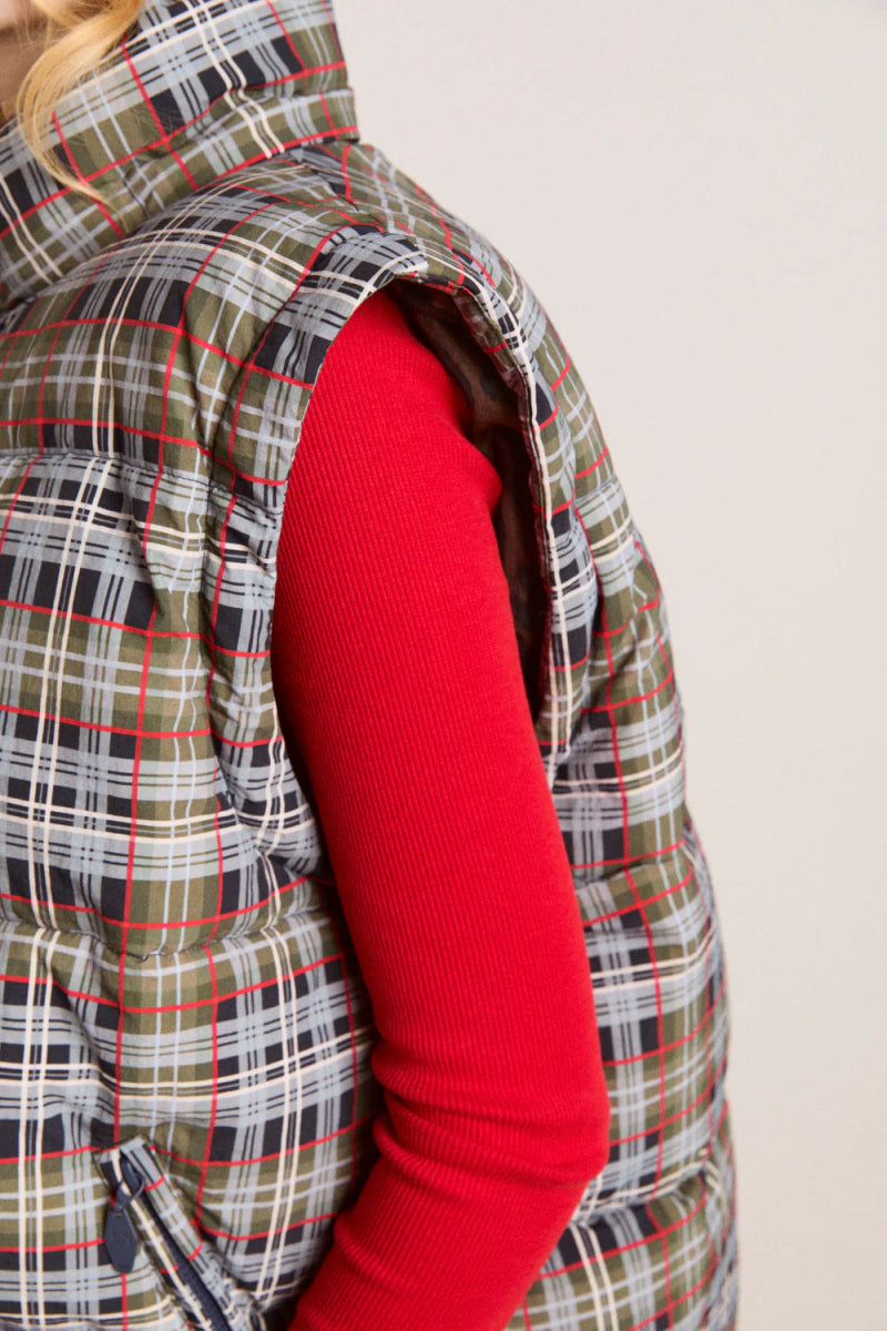 Manteau Puffer Pearl Damson Madder Carreaux - Ex - voto