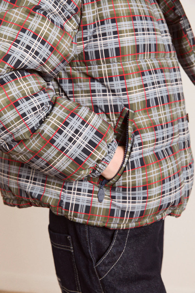 Manteau Puffer Pearl Damson Madder Carreaux - Ex - voto