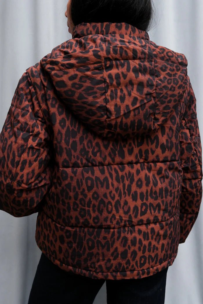 Manteau Puffer Pearl Damson Madder Léopard - Ex - voto