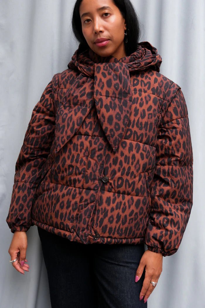 Manteau Puffer Pearl Damson Madder Léopard - Ex - voto