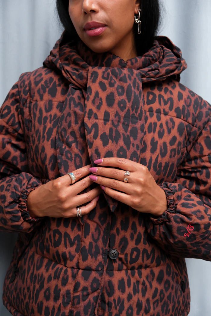 Manteau Puffer Pearl Damson Madder Léopard - Ex - voto