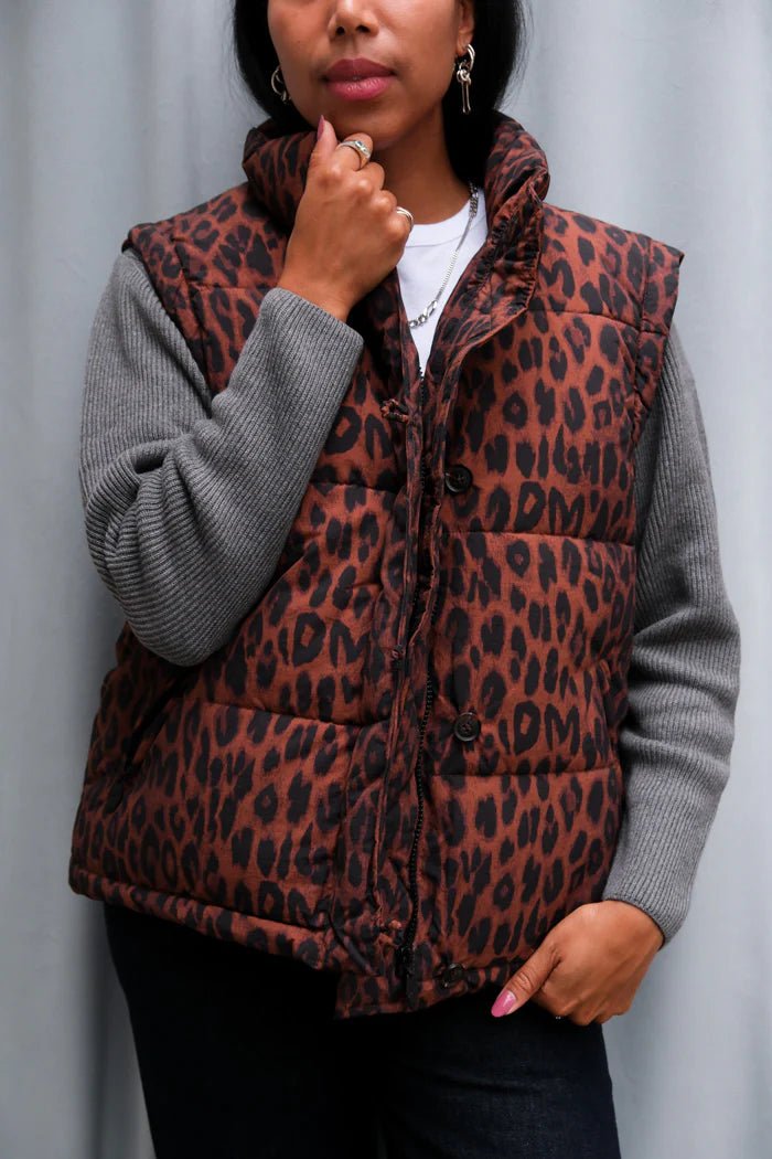 Manteau Puffer Pearl Damson Madder Léopard - Ex - voto