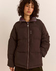 Manteau Puffer Réversible Opal Plum Check Damson Madder - Ex-voto