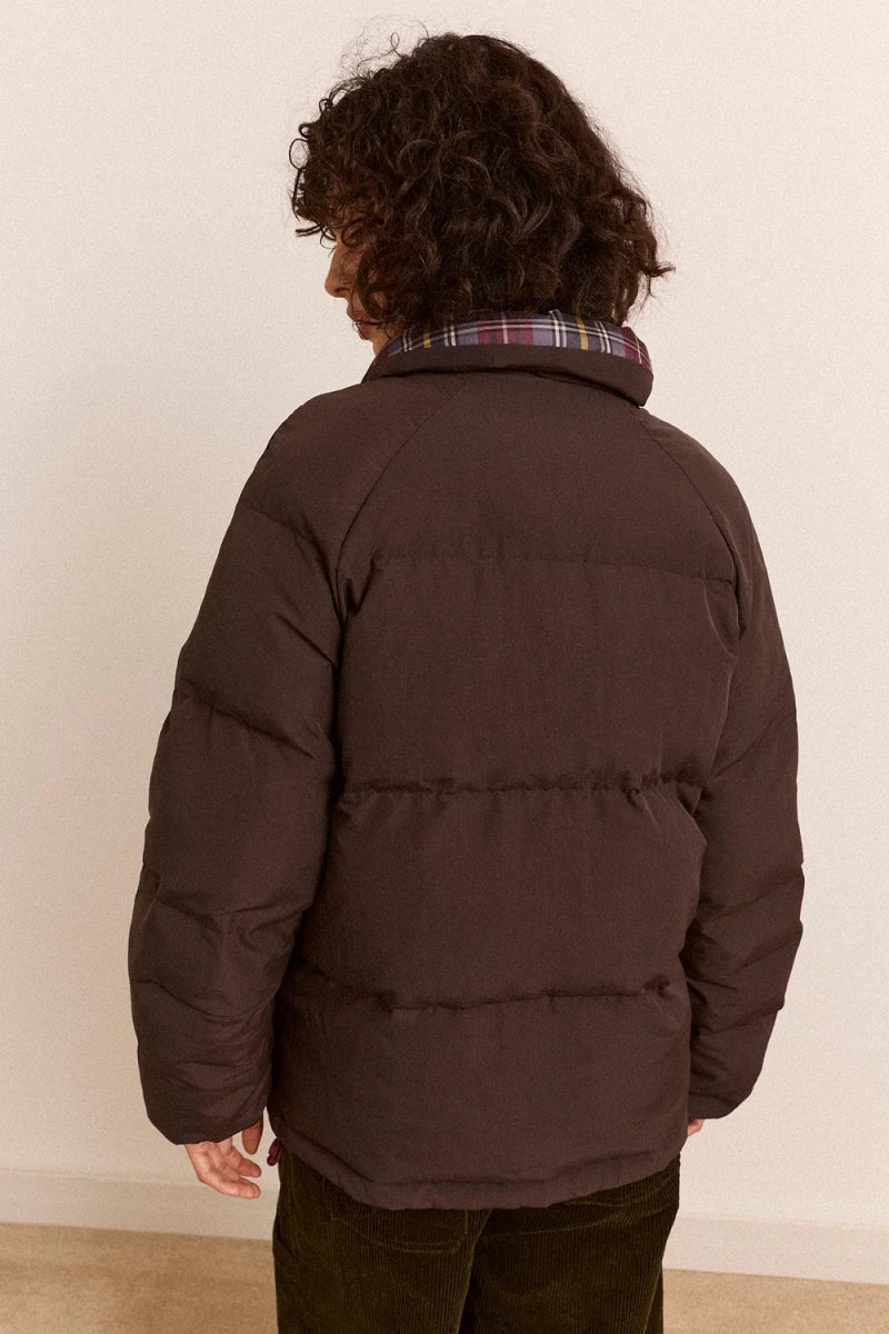 Manteau Puffer Réversible Opal Plum Check Damson Madder - Ex-voto