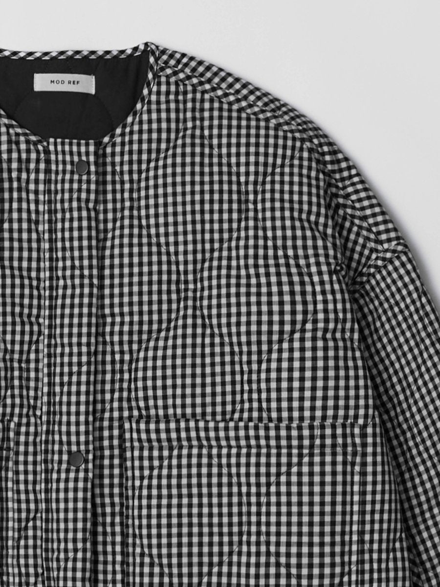 Manteau Rochelle Quilt Gingham Noir Mod Ref - Ex - voto