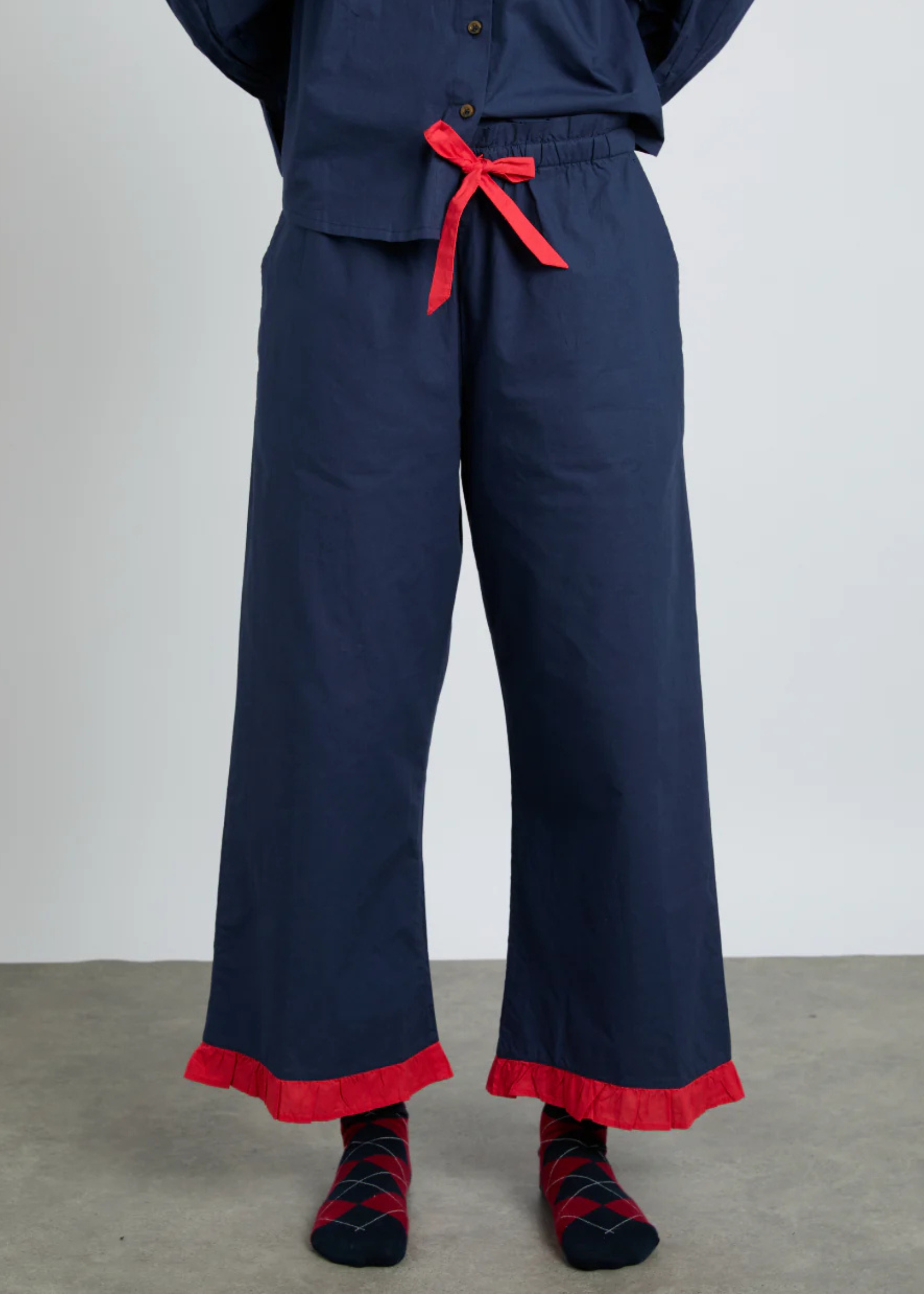 Damson Madder Navy and Red 2 Piece Maria Pajamas