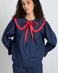 Damson Madder Navy and Red 2 Piece Maria Pajamas