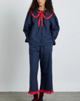 Damson Madder Navy and Red 2 Piece Maria Pajamas