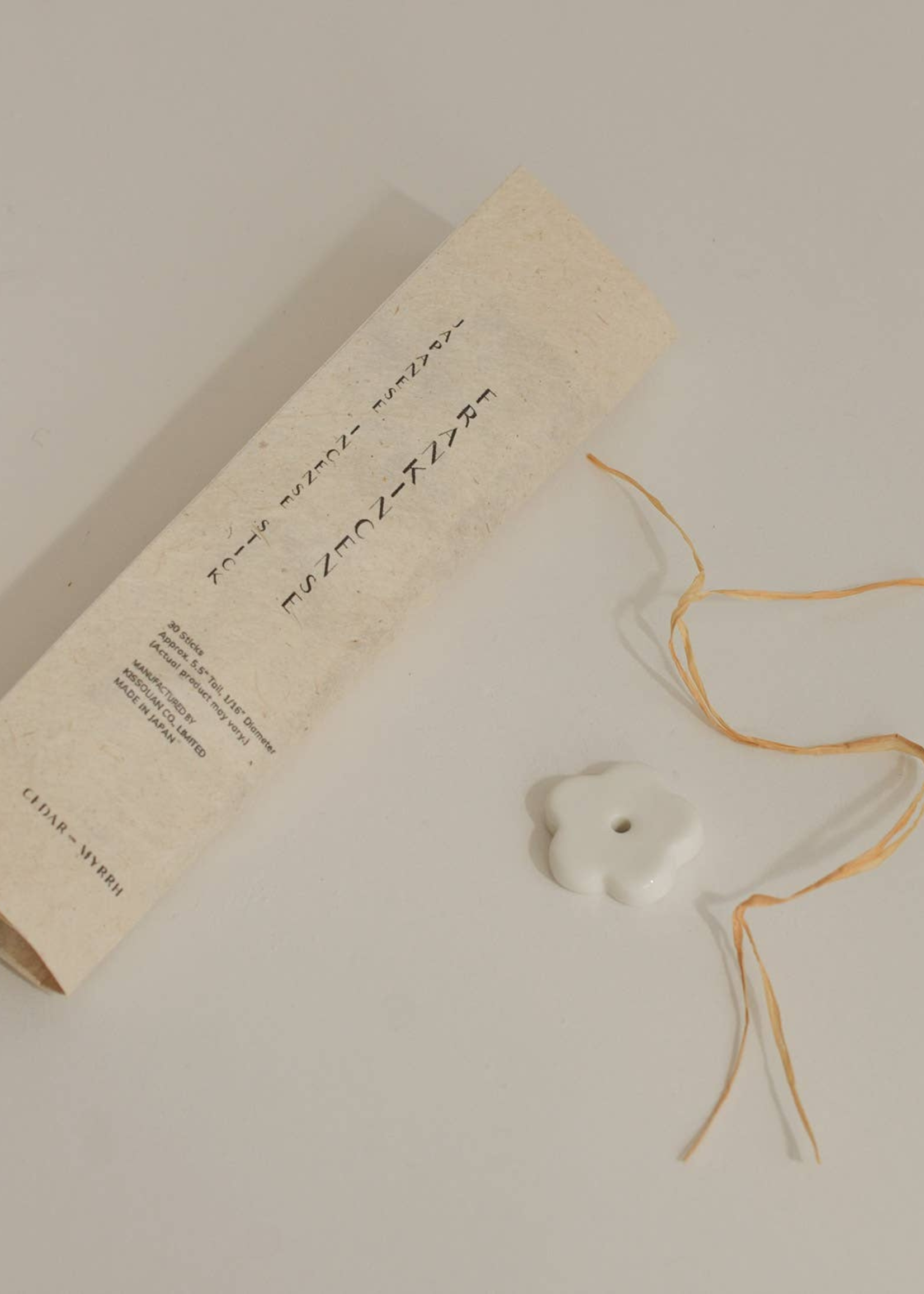 Cedar and Myrrh Frankincense Incense with Flower Incense Holder