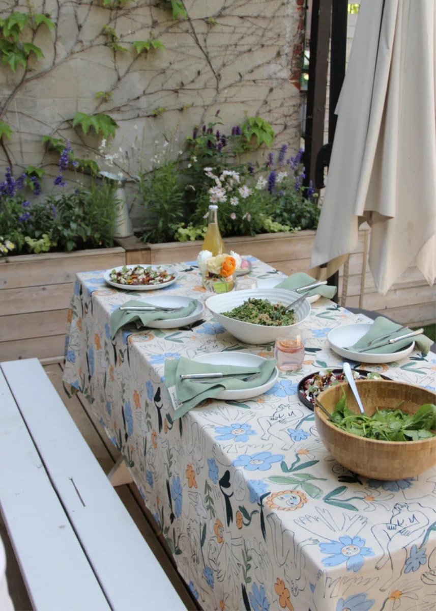 Nappe E. Gravel Filles - Fleurs 157 x 244cm - Ex - voto