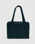 Baggu Navy Green Check Small Carry-on Cloud Bag