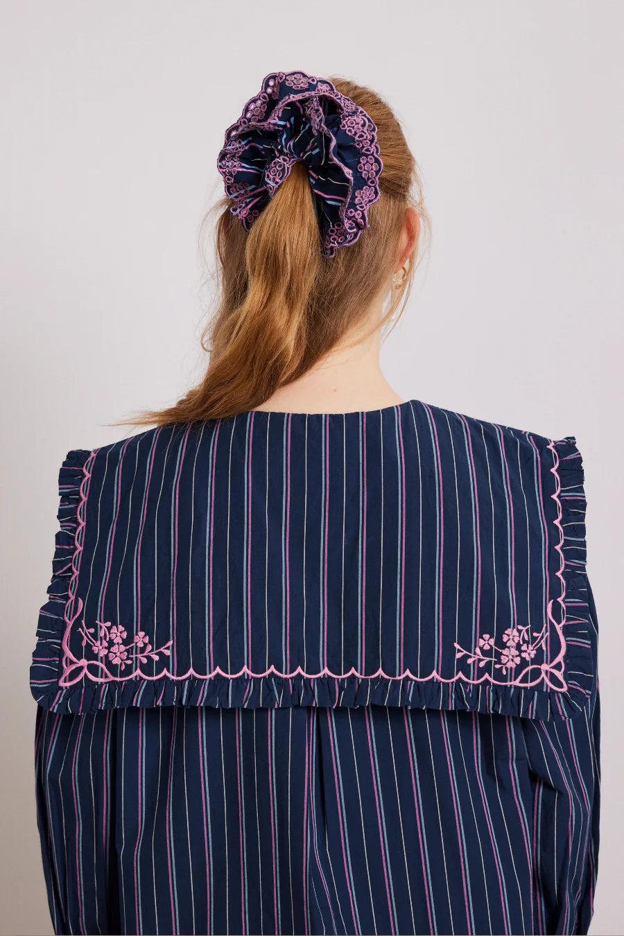 Nordine Blouse Navy Stripes Damson Madder