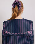 Nordine Blouse Navy Stripes Damson Madder