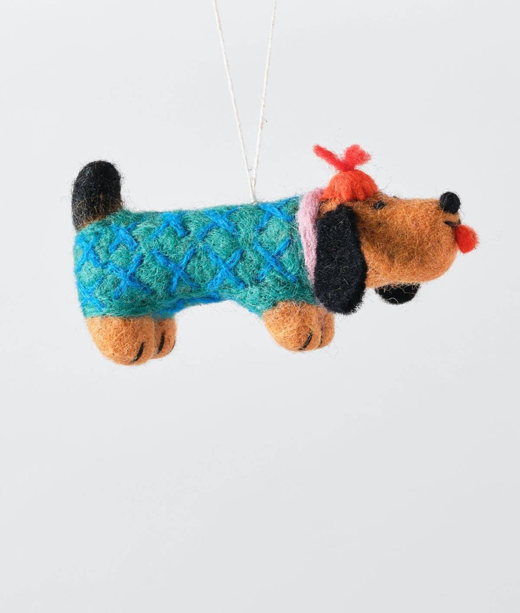 Ornement en Feutre Chien Saucisse Wrap - Ex-voto