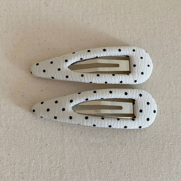 Paire de Barrettes Crèmes à Pois Accity - Ex-voto