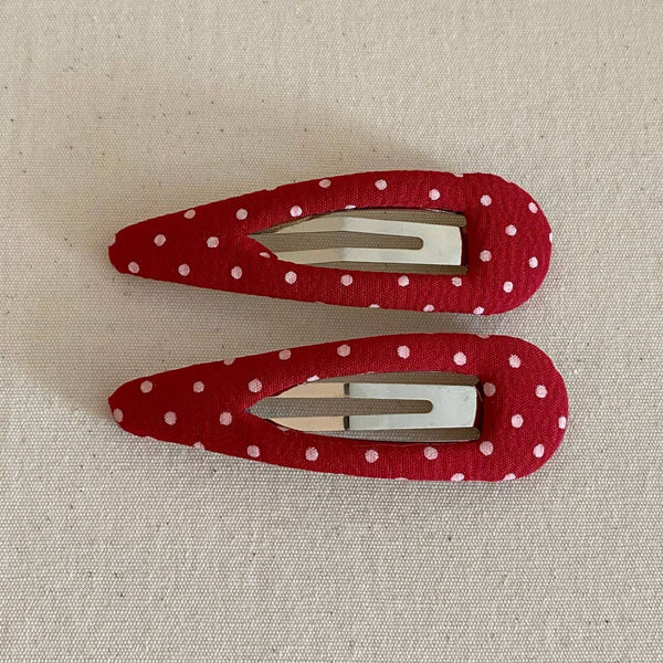 Paire de Barrettes Rouges à Pois Accity - Ex-voto